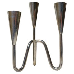 Danish Modern Silver-Plated Trio Candleholder by Berg of Denmark