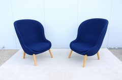 Danish Modern Simon Legald for Normann Copenhagen Blue Hyg Lounge Chairs, a Pair
