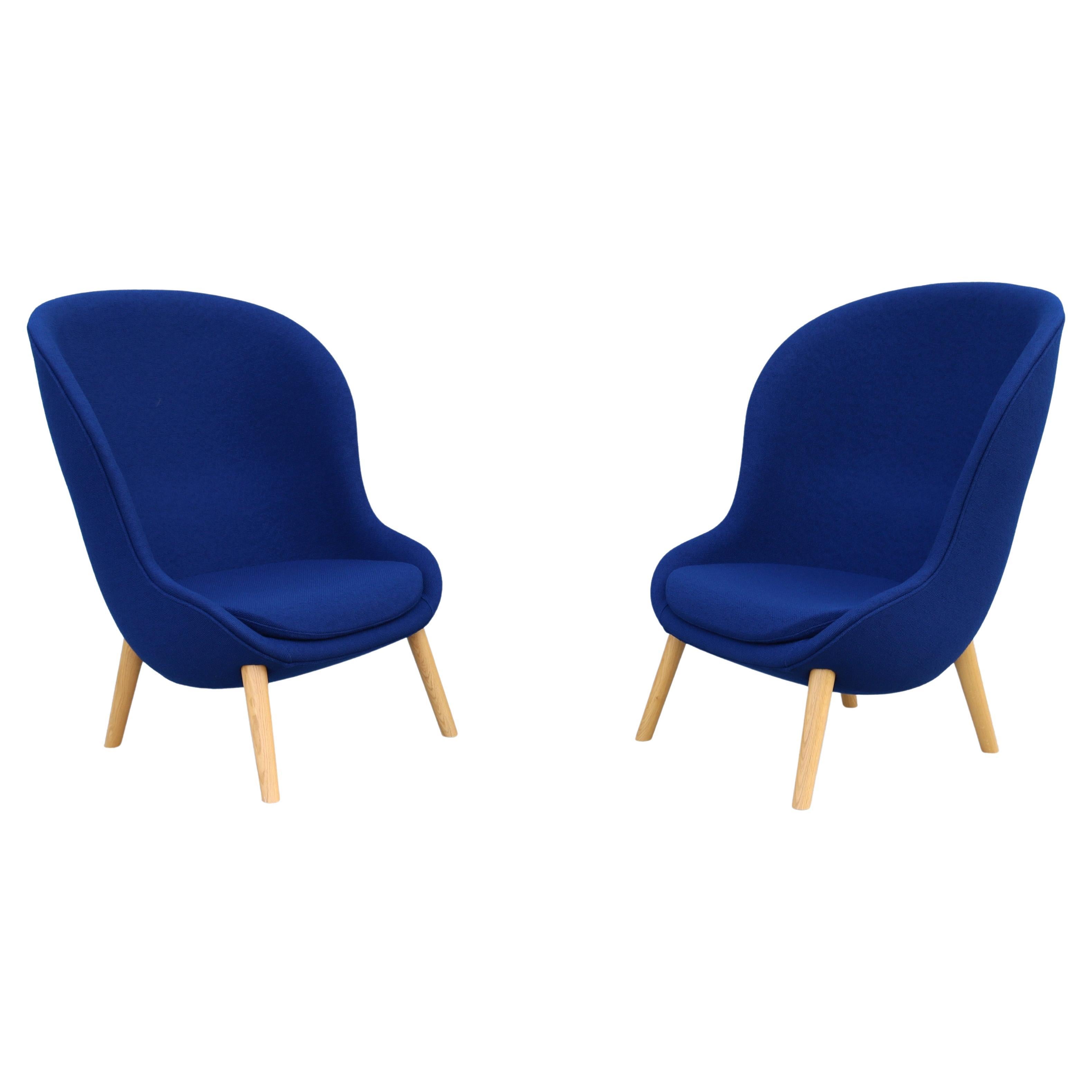 Blaue Hyg-Loungesessel der dänischen Moderne Simon Legald für Normann Copenhagen, ein Paar