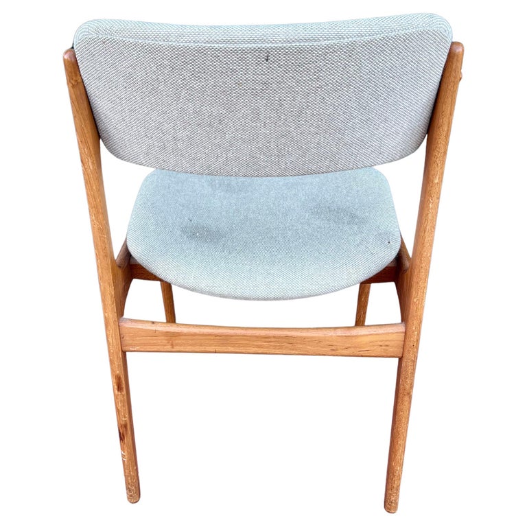 Danish Modern Single Desk Solid Teak Dining Chair by Erik Buch at 1stDibs