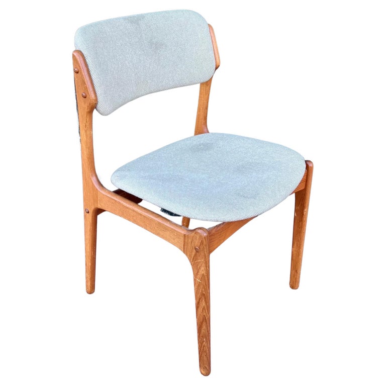 Danish Modern Single Desk Solid Teak Dining Chair by Erik Buch at 1stDibs