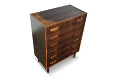 Danish Modern Six Drawer Highboy Dresser in Rosewood