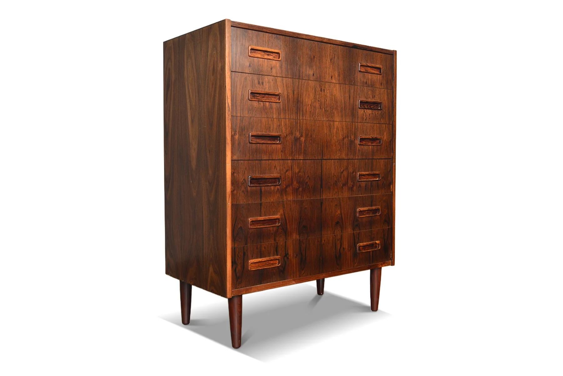 Danish Modern Six Drawer Highboy Dresser in Rosewood In Good Condition For Sale In Berkeley, CA