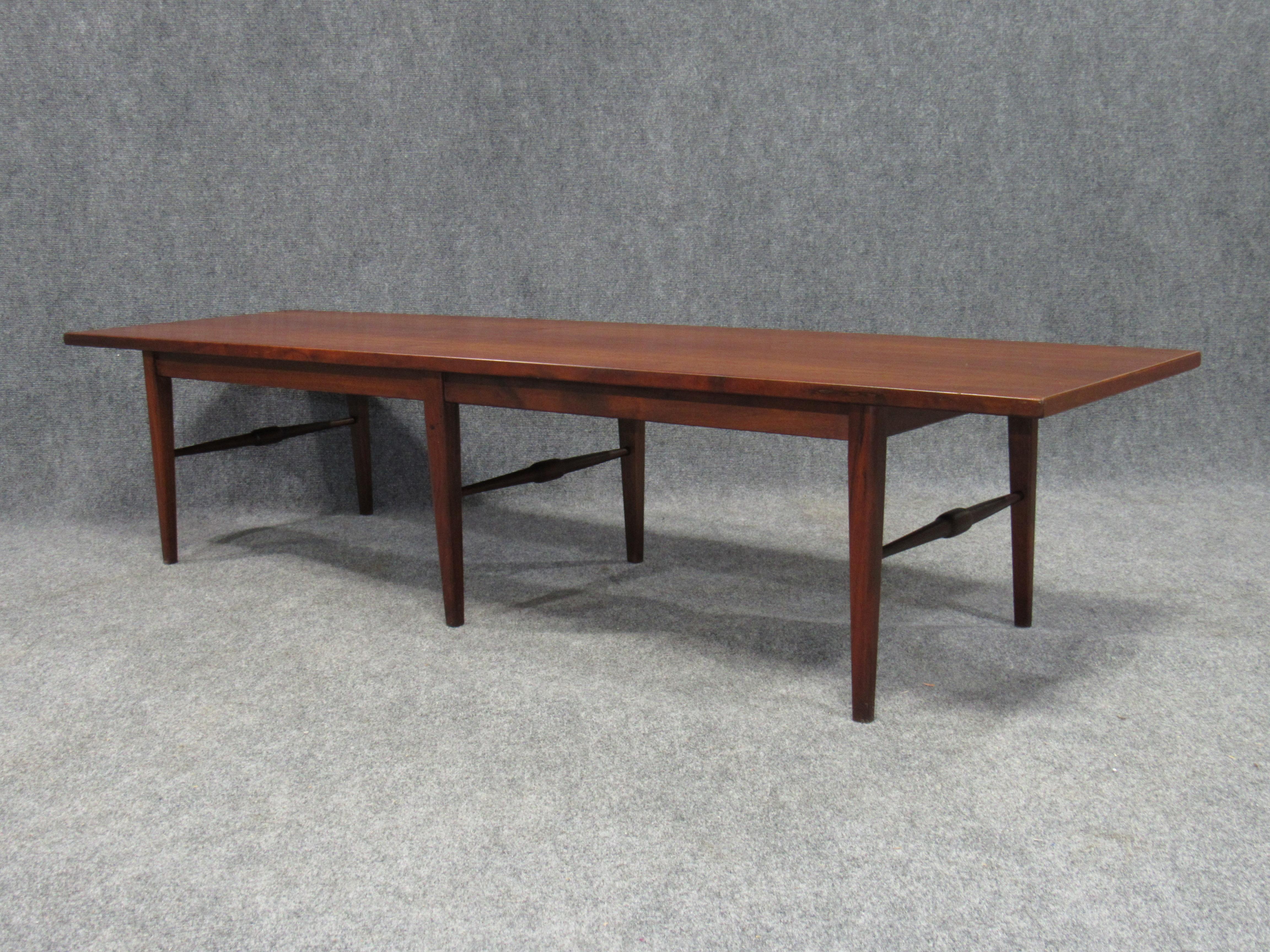 Danish Modern Six-Legged Rosewood Coffee Table In Good Condition For Sale In Belmont, MA