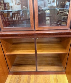 Danish Modern Skovby Rosewood Breakfront China Cabinet Credenza Sideboard Buffet