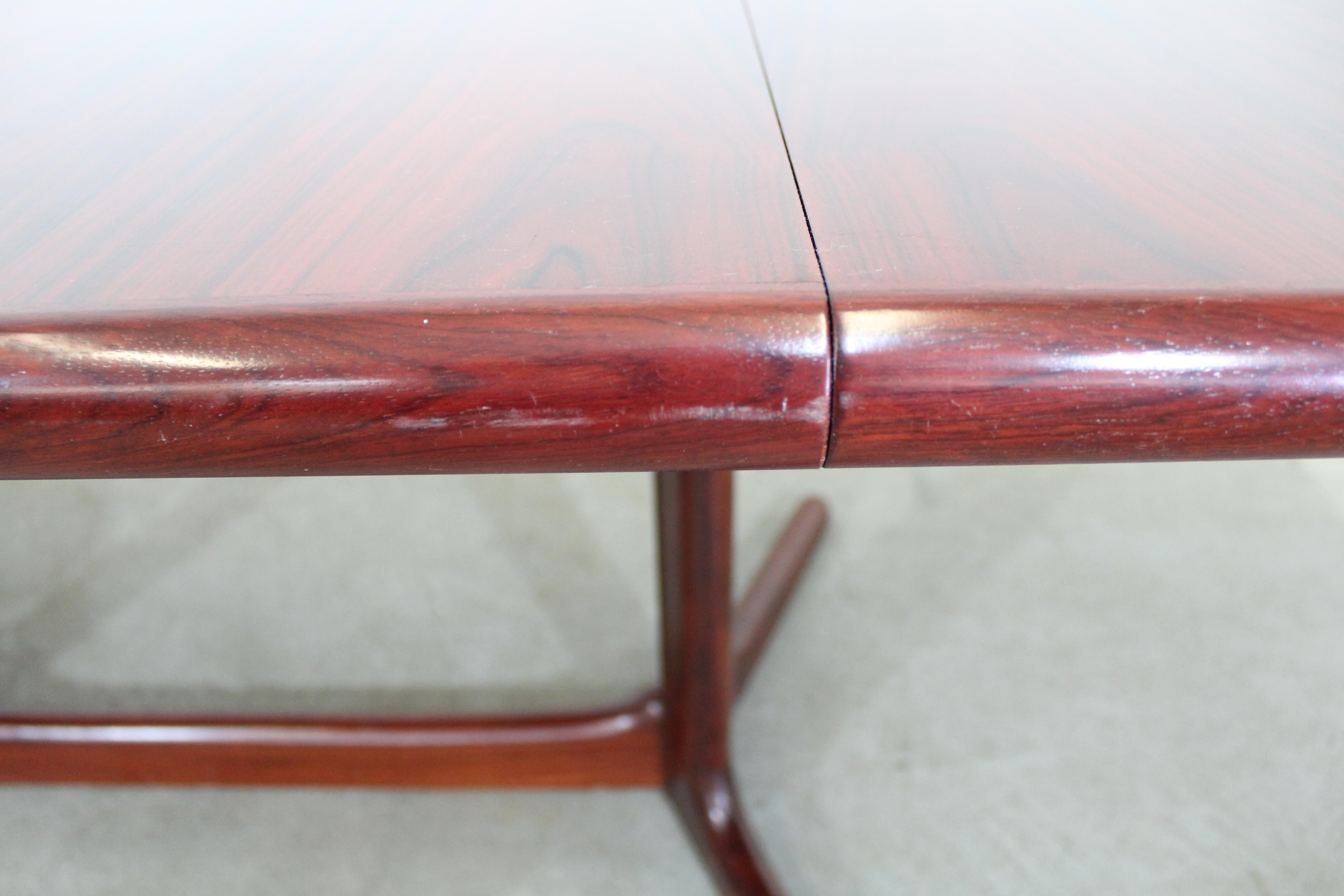 20th Century Danish Modern Skovby Rosewood Extendable Surfboard Dining Table