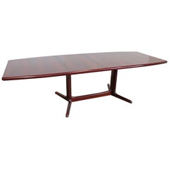 Danish Modern Skovby Rosewood Extendable Surfboard Dining Table