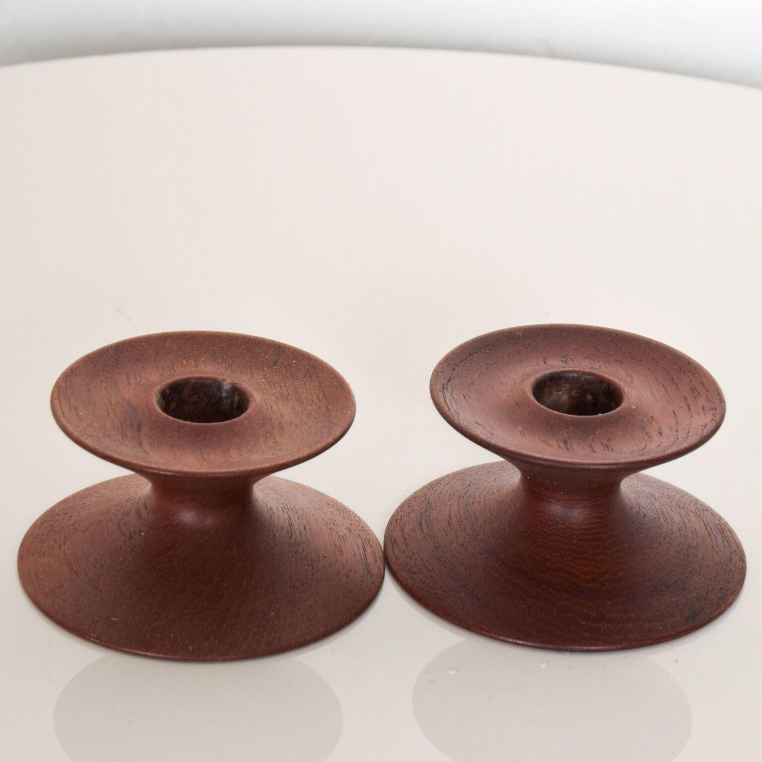 danish teak candle holders