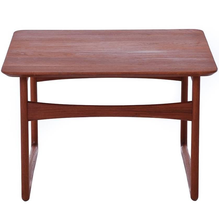 Danish Modern Sleigh Based Occasional Table in Teak