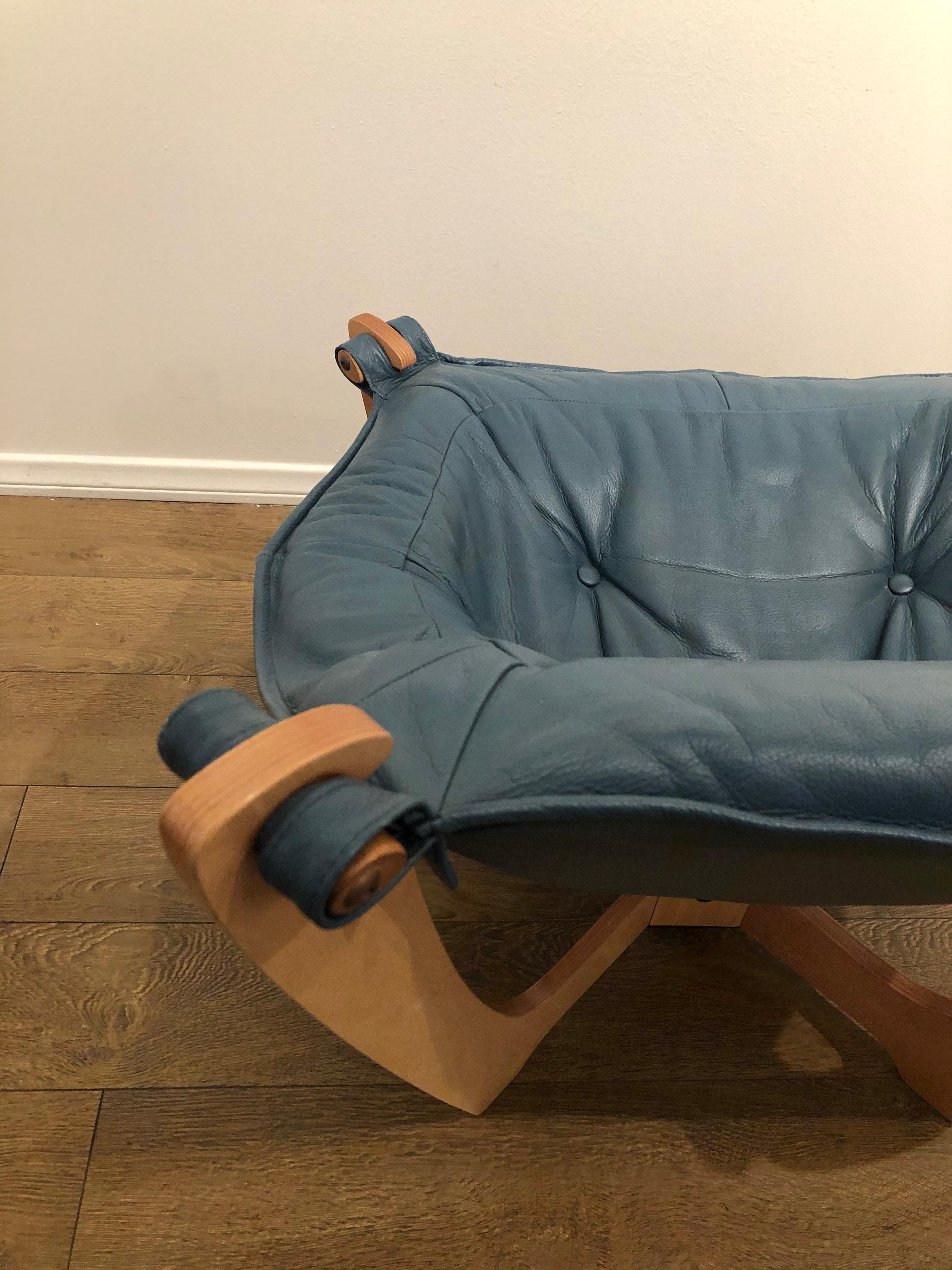 Danish Modern Sling Luna Lounge Chair Low Back In Good Condition In San Diego, CA