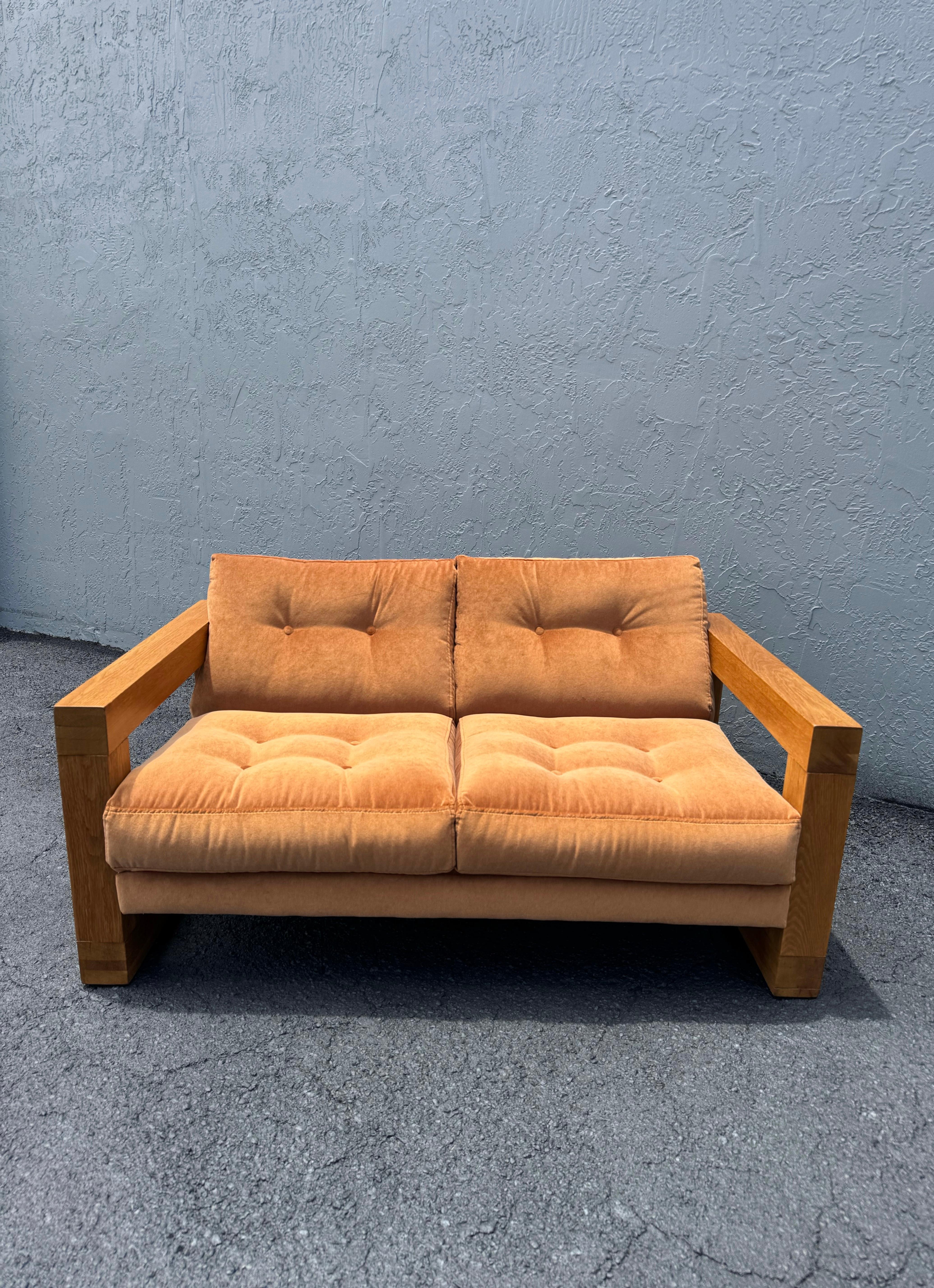 Late 20th Century Danish Modern Sling Style Loveseat For Sale