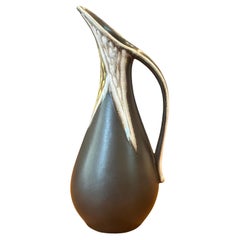 Danish Modern Small Stoneware Ewer / Pitcher by Soholm Bornholm