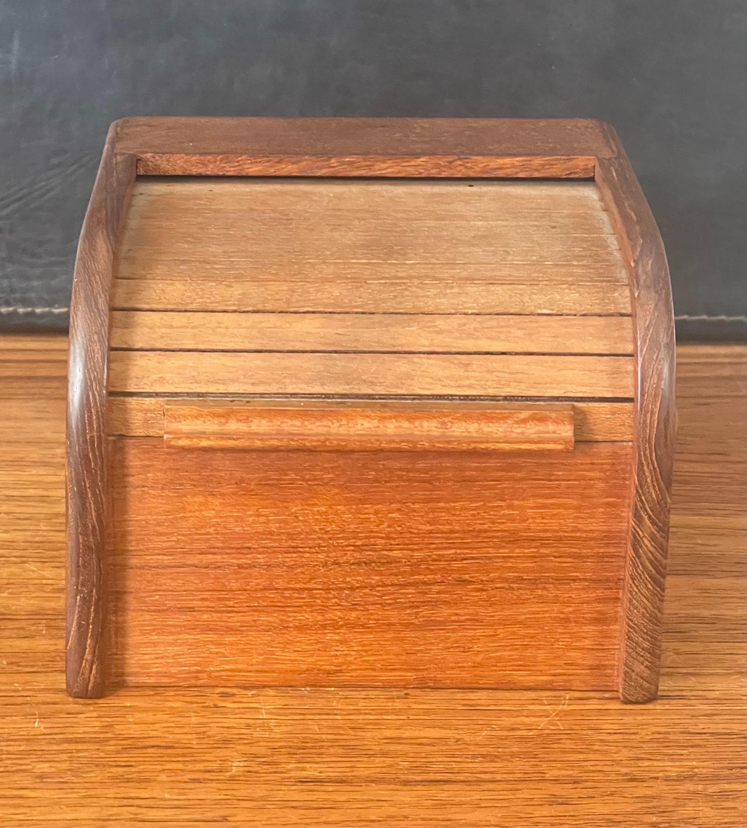 Danish Modern Small Tambour Teak Box In Good Condition In San Diego, CA