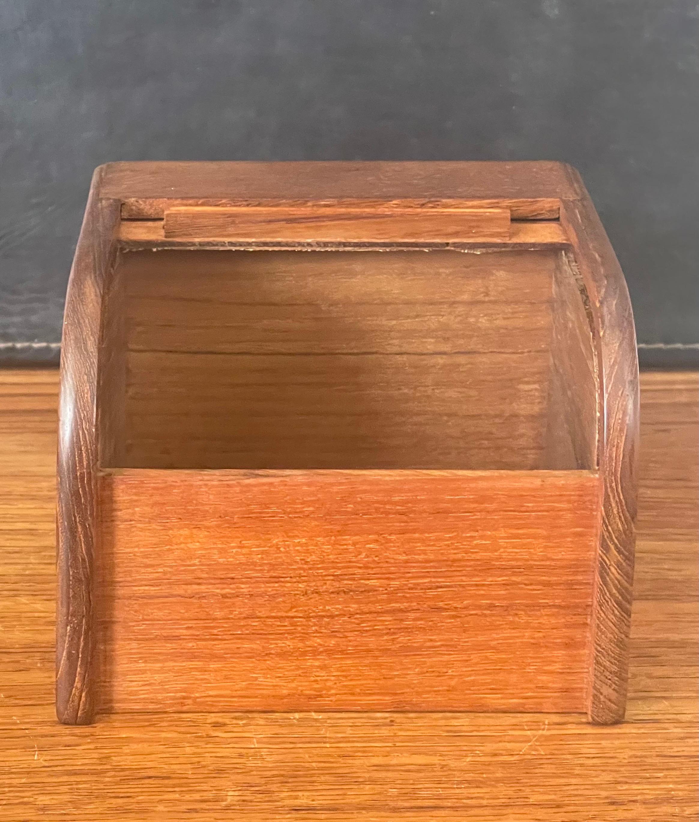 20th Century Danish Modern Small Tambour Teak Box