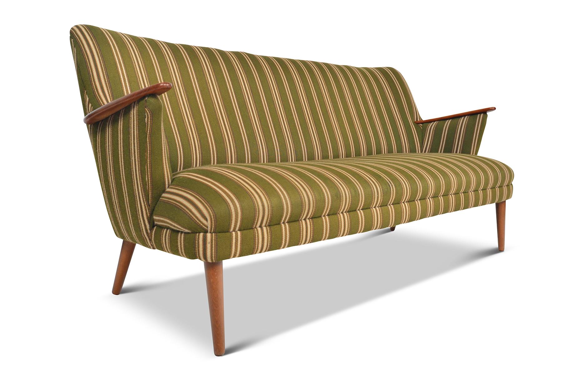 green striped sofas