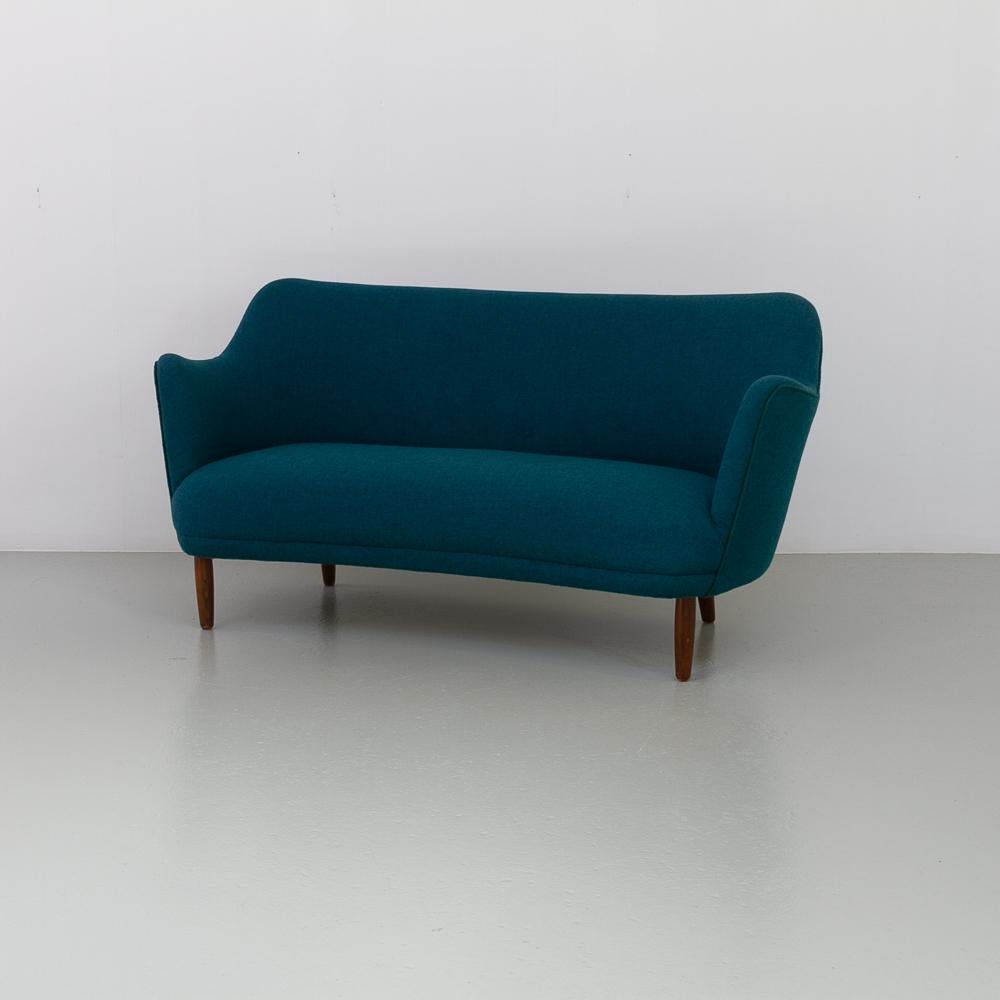 Sofá moderno danés en azul turquesa, años 50. en venta 11