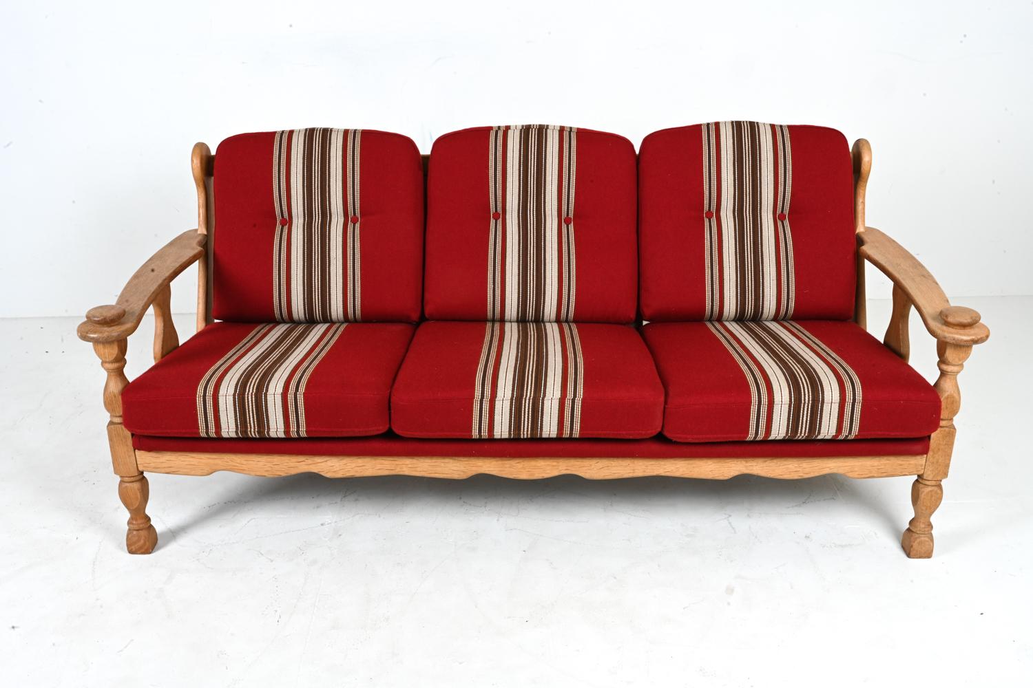 Danish Modern Sofa in White Oak, Attributed to Henning Kjærnulf In Good Condition In Norwalk, CT