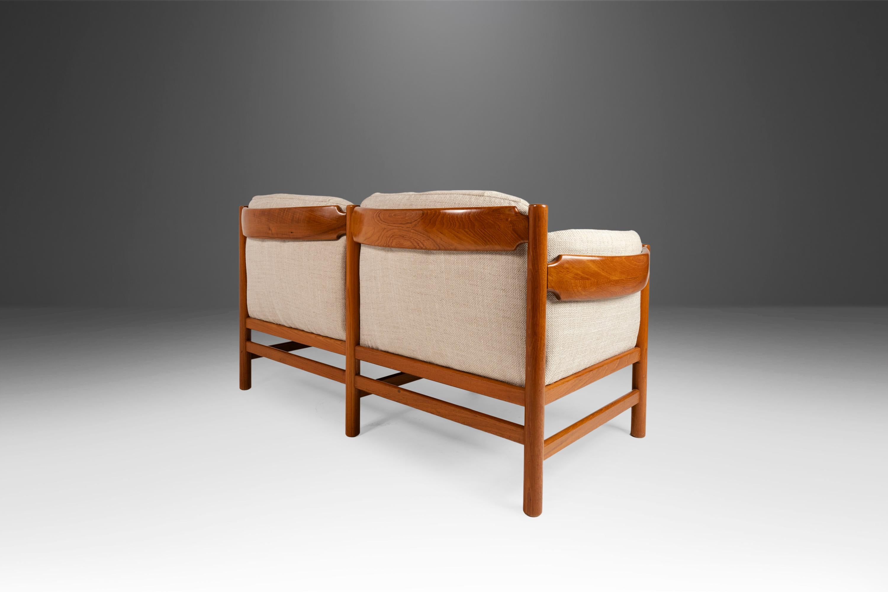 Mid-20th Century Danish Modern Sofa / Loveseat by Jydsk Mobelvaerk in Teak and New Fabric, 1960's For Sale