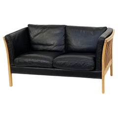 Canapé danois moderne en cuir et hêtre par Stouby