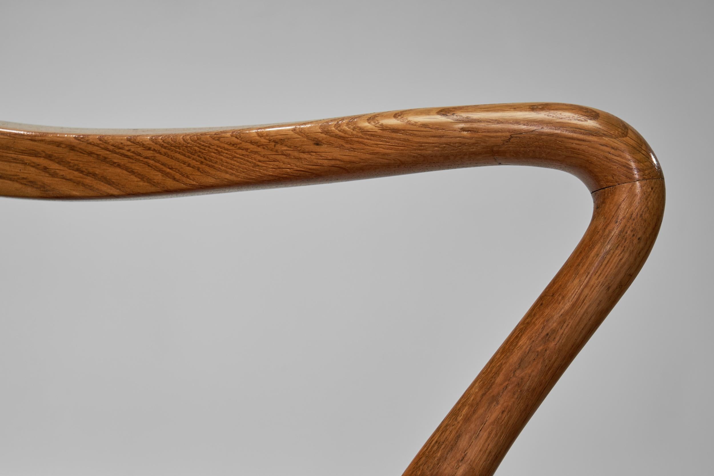 Canapé moderne danois avec revêtement en cuir et cadre en Oak, Danemark, années 1940 en vente 5
