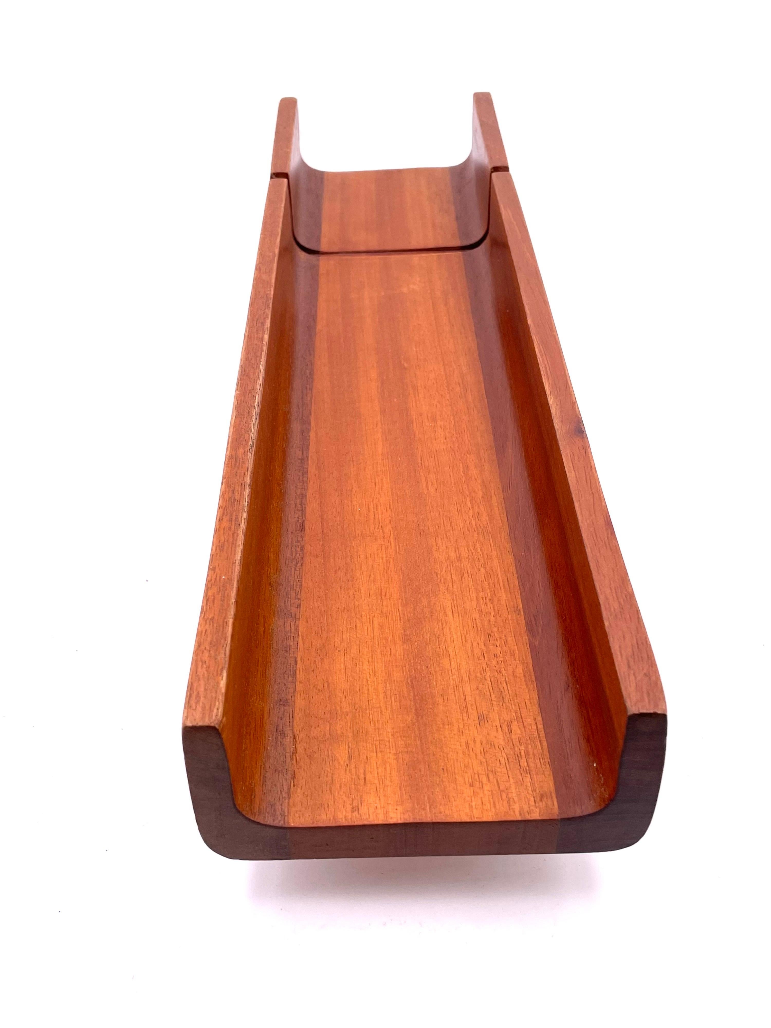 Danish Modern Solid Mahogany Bread Cutter Baguette In Excellent Condition For Sale In San Diego, CA