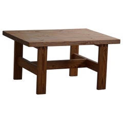 Danish Modern Solid Pine Sofa / Side Table, Made in 1960s