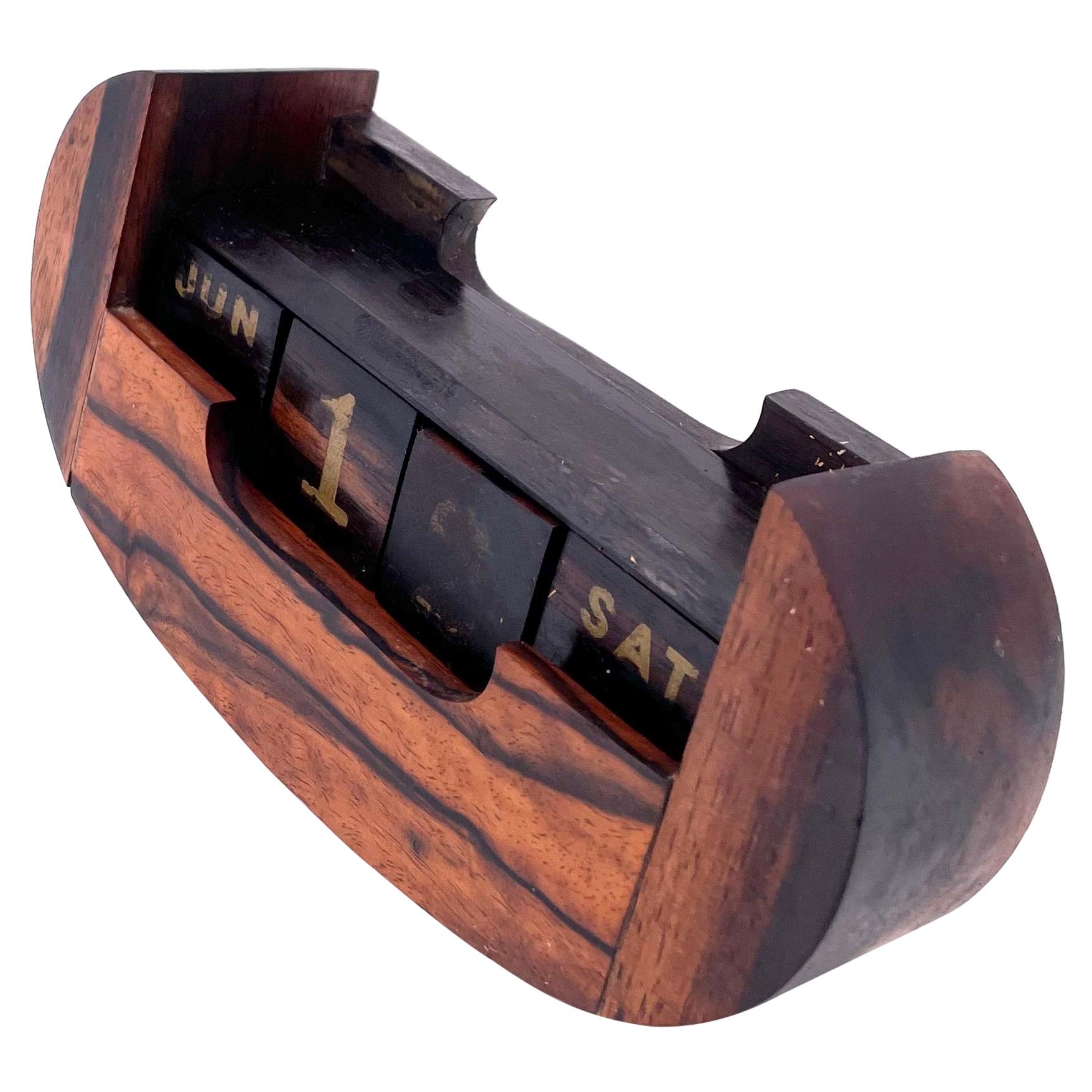 Danish Modern Solid Rosewood Perpetual Desk Calendar For Sale