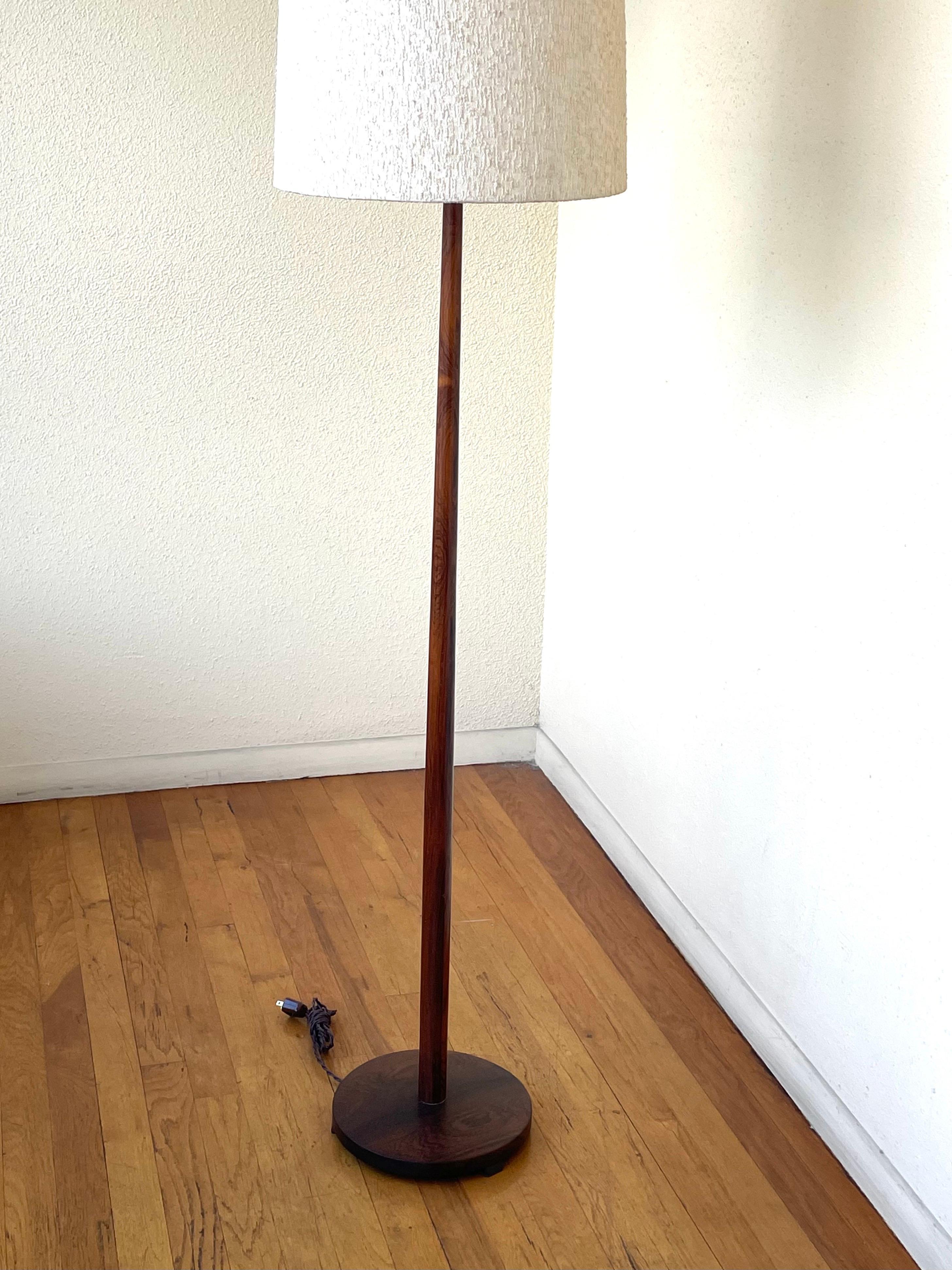 Swedish  Danish Modern Solid Rosewood Rare Floor Lamp