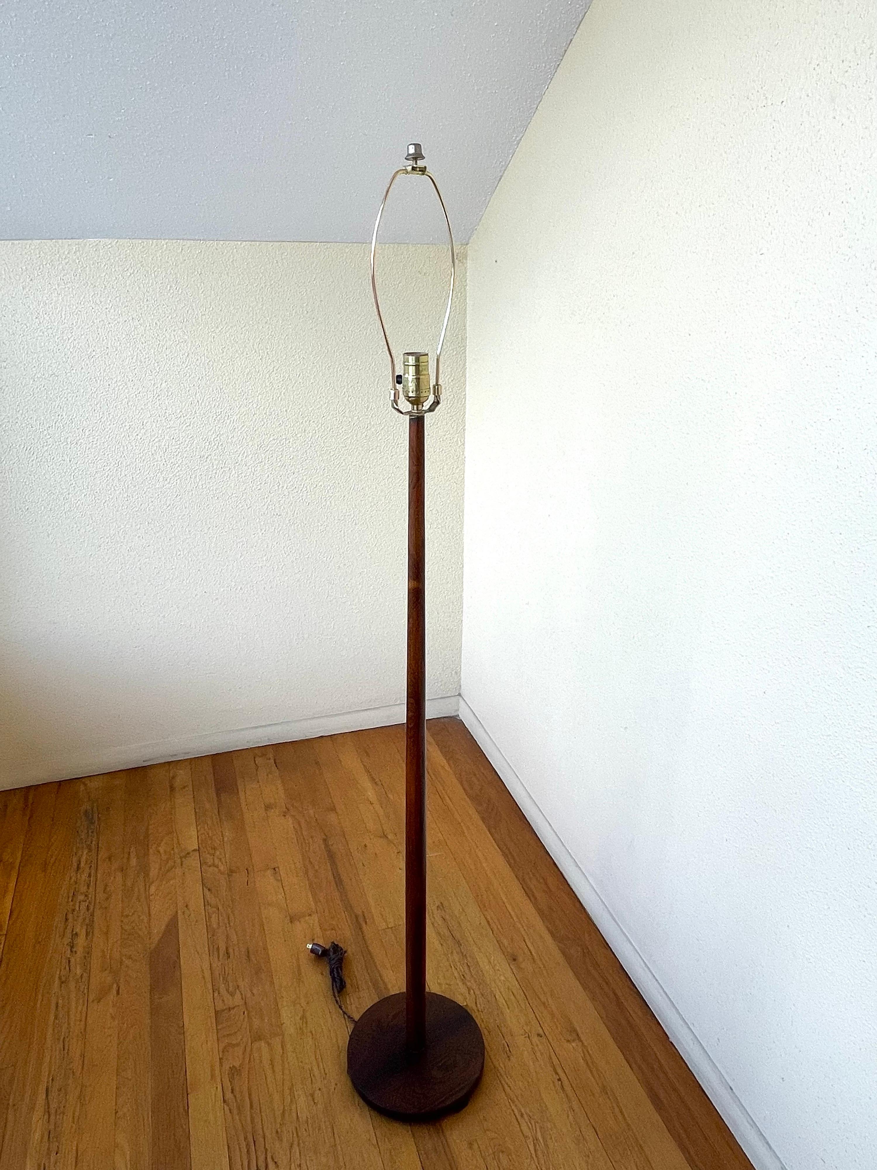  Danish Modern Solid Rosewood Rare Floor Lamp In Excellent Condition In San Diego, CA