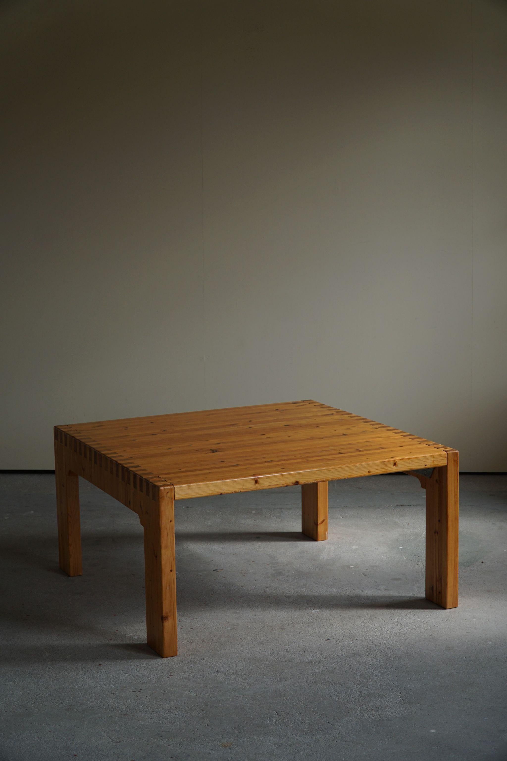 Scandinavian Modern Danish Modern Solid Square Pine Coffee Table, Made in 1970s