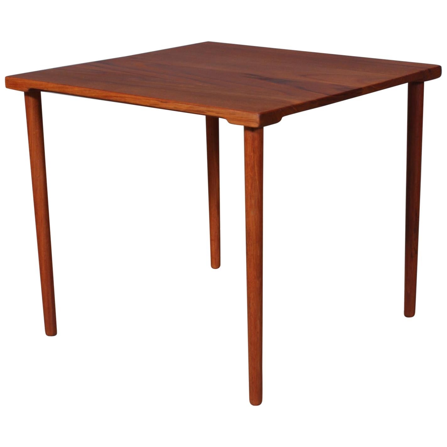 Danish Modern Solid Teak 1960s Square Side Table by Hvidt & Mølgaard-Nielsen