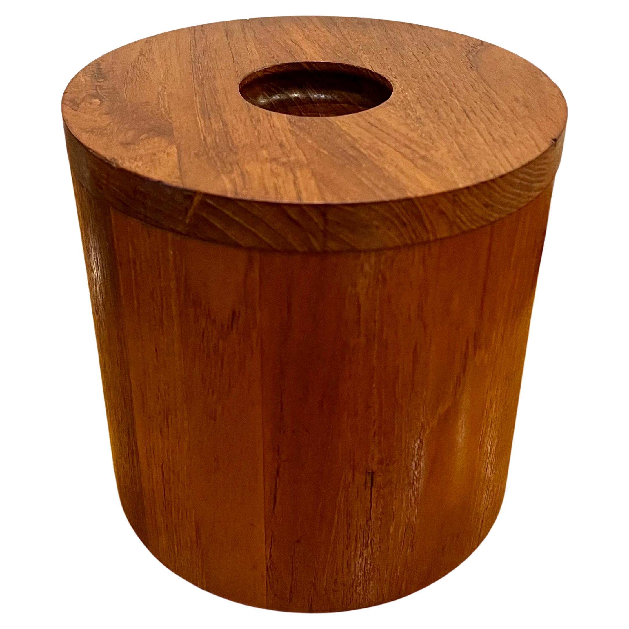 Rare solid teak ice bucket with plastic insert circa 1970s great condition and design.