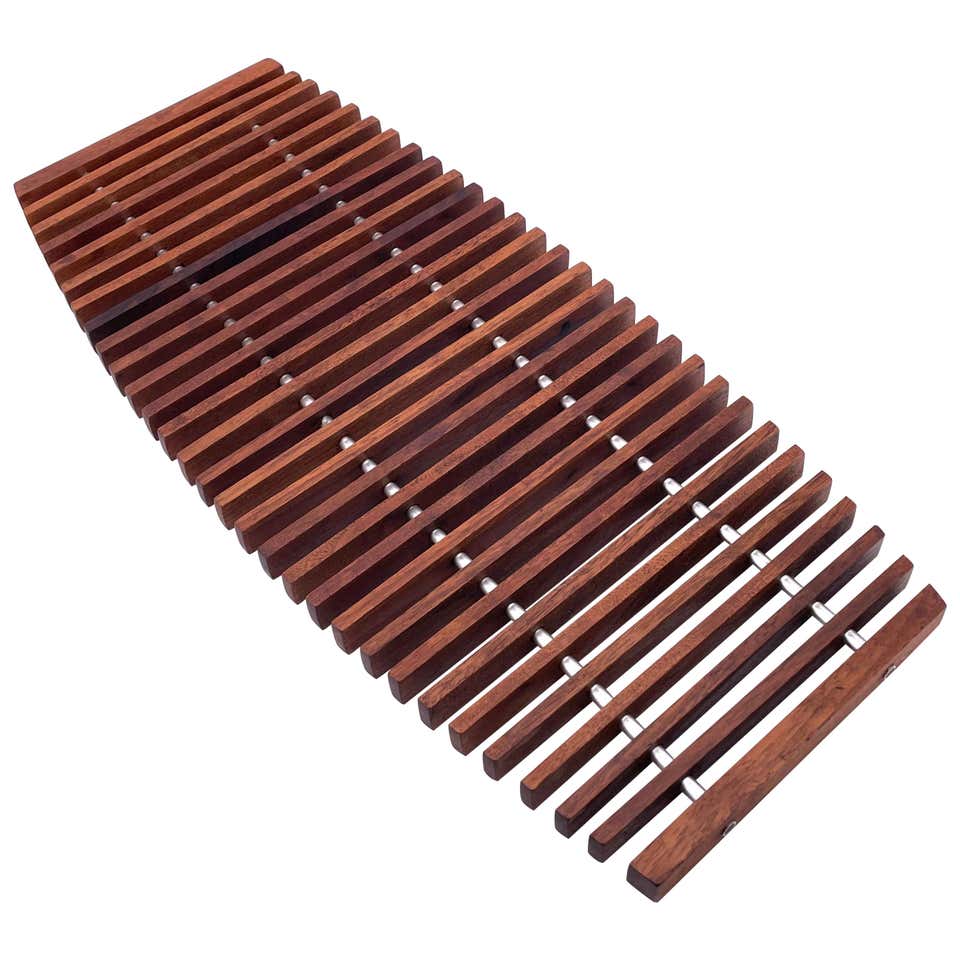 Danish Modern Solid Teak and Aluminum Rods Trivet Hot Plate For Sale at ...