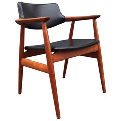 Danish Modern Solid Teak Armchair by Erik Kirkegaard for Høng Stolefabrik, 1960s