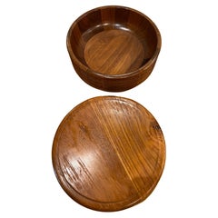 Danish Modern solid Teak Bowl With Lid By Mandalay Genuine Teak