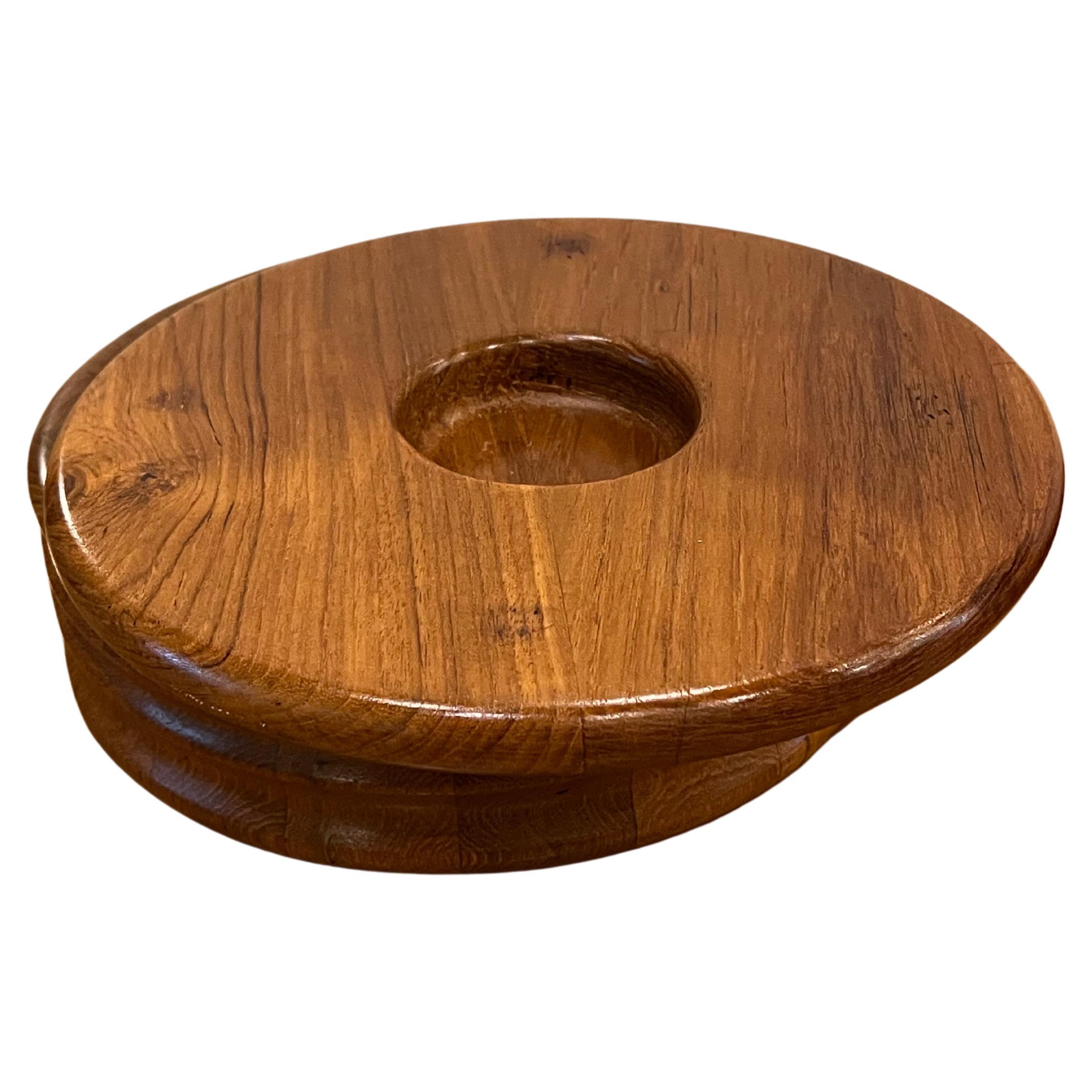 Danish Modern solid Teak Bowl With Lid By Mandalay Genuine Teak For Sale 1