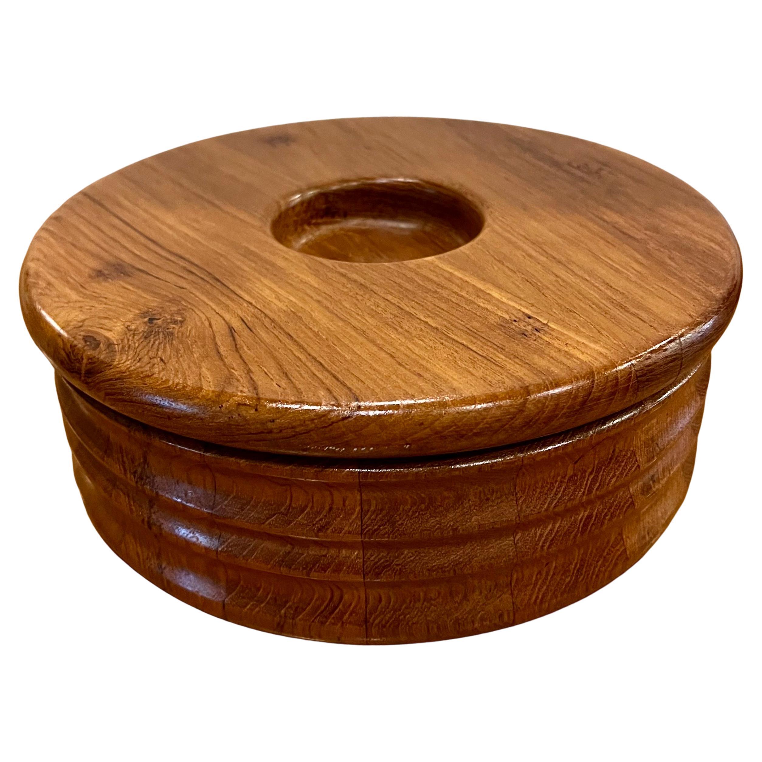 Danish Modern solid Teak Bowl With Lid By Mandalay Genuine Teak For Sale 2