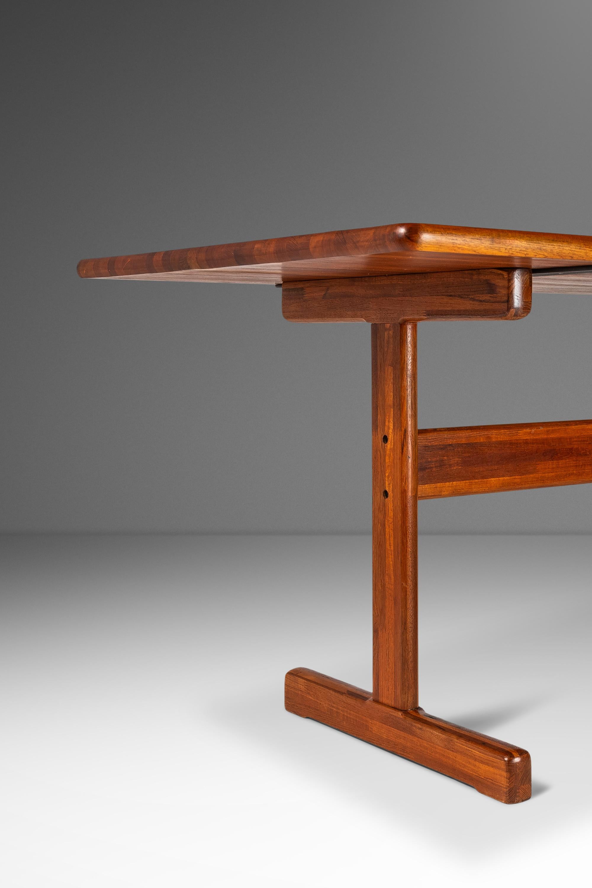 Danish Modern Solid Teak Butcherblock Dining Table / Desk / Workbench, c. 1970s 7