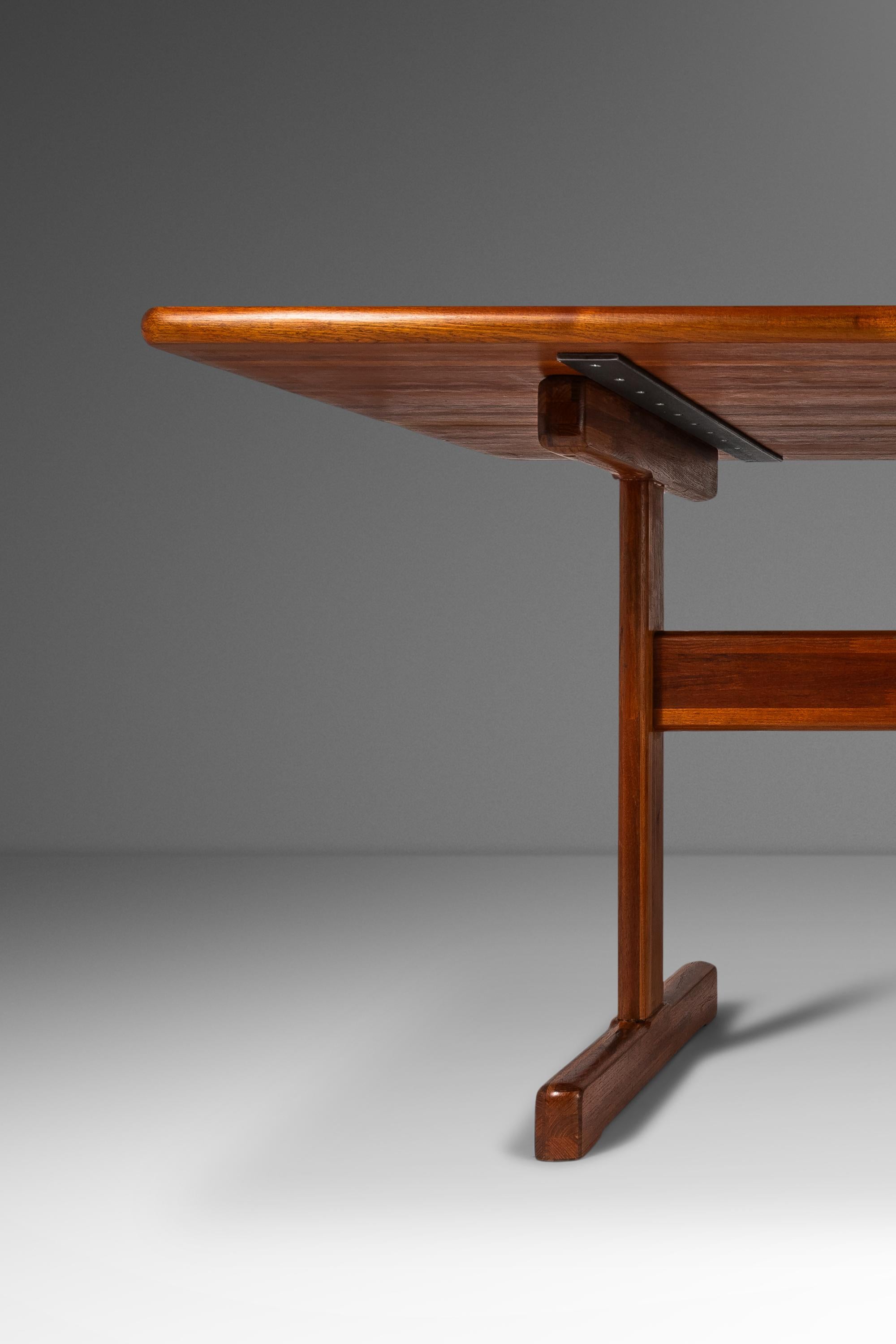 Danish Modern Solid Teak Butcherblock Dining Table / Desk / Workbench, c. 1970s 8