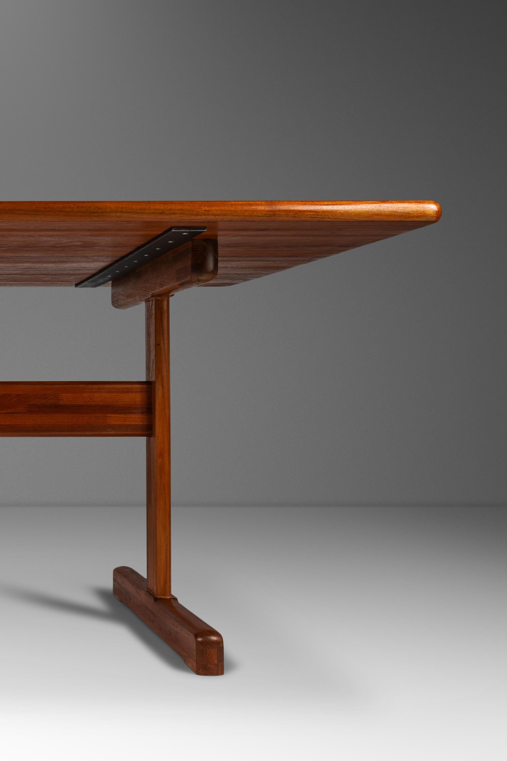 Danish Modern Solid Teak Butcherblock Dining Table / Desk / Workbench, c. 1970s 9