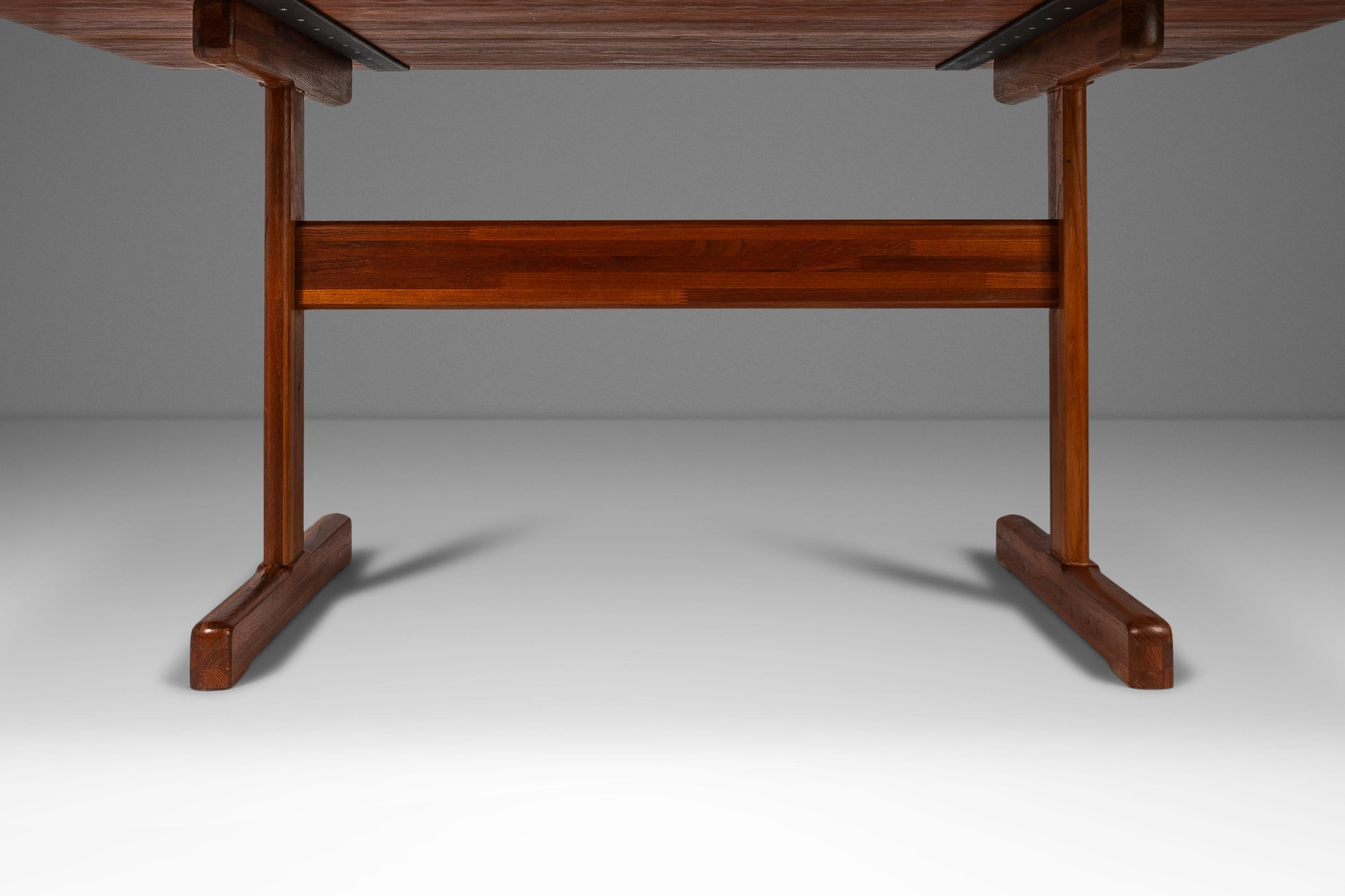 Danish Modern Solid Teak Butcherblock Dining Table / Desk / Workbench, c. 1970s 10