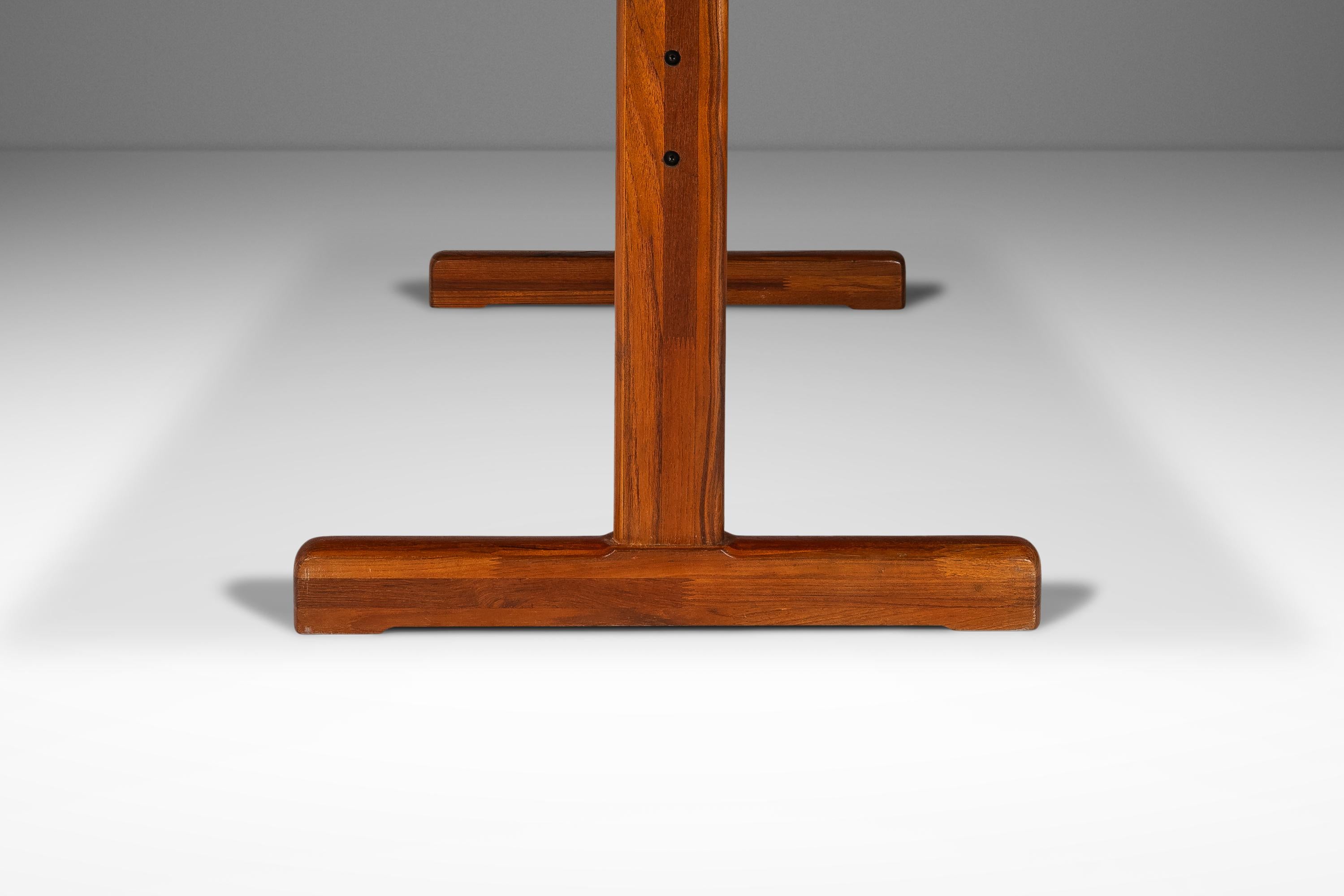 Danish Modern Solid Teak Butcherblock Dining Table / Desk / Workbench, c. 1970s 11
