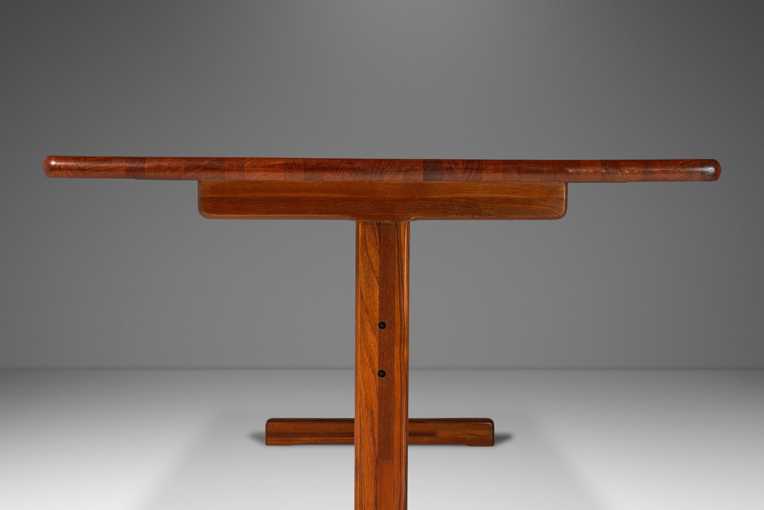 Danish Modern Solid Teak Butcherblock Dining Table / Desk / Workbench, c. 1970s 12