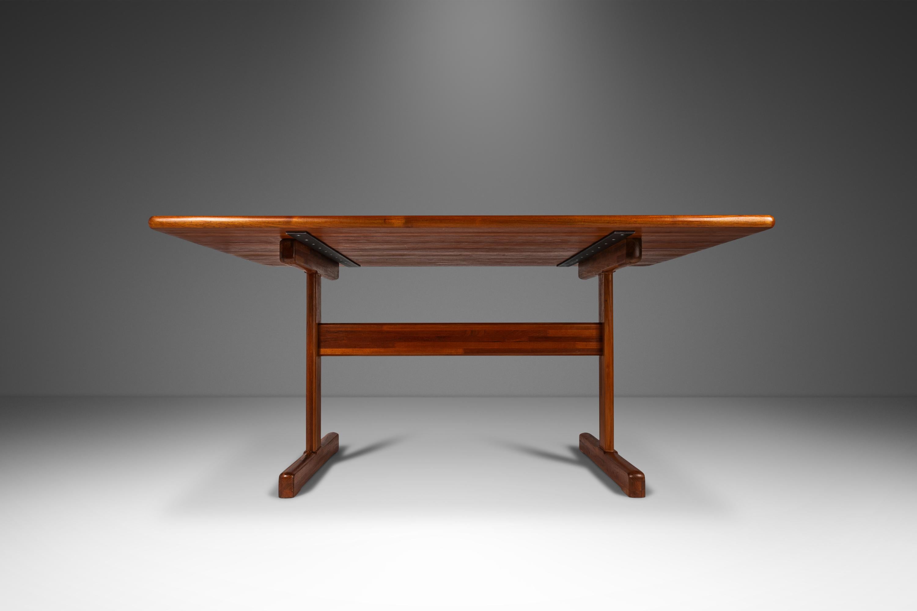 Danish Modern Solid Teak Butcherblock Dining Table / Desk / Workbench, c. 1970s 2