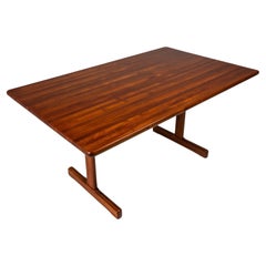 Vintage Danish Modern Solid Teak Butcherblock Dining Table / Desk / Workbench, c. 1970s