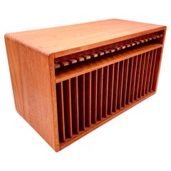 Danish Modern Solid Teak CD/Desk Top Organizer