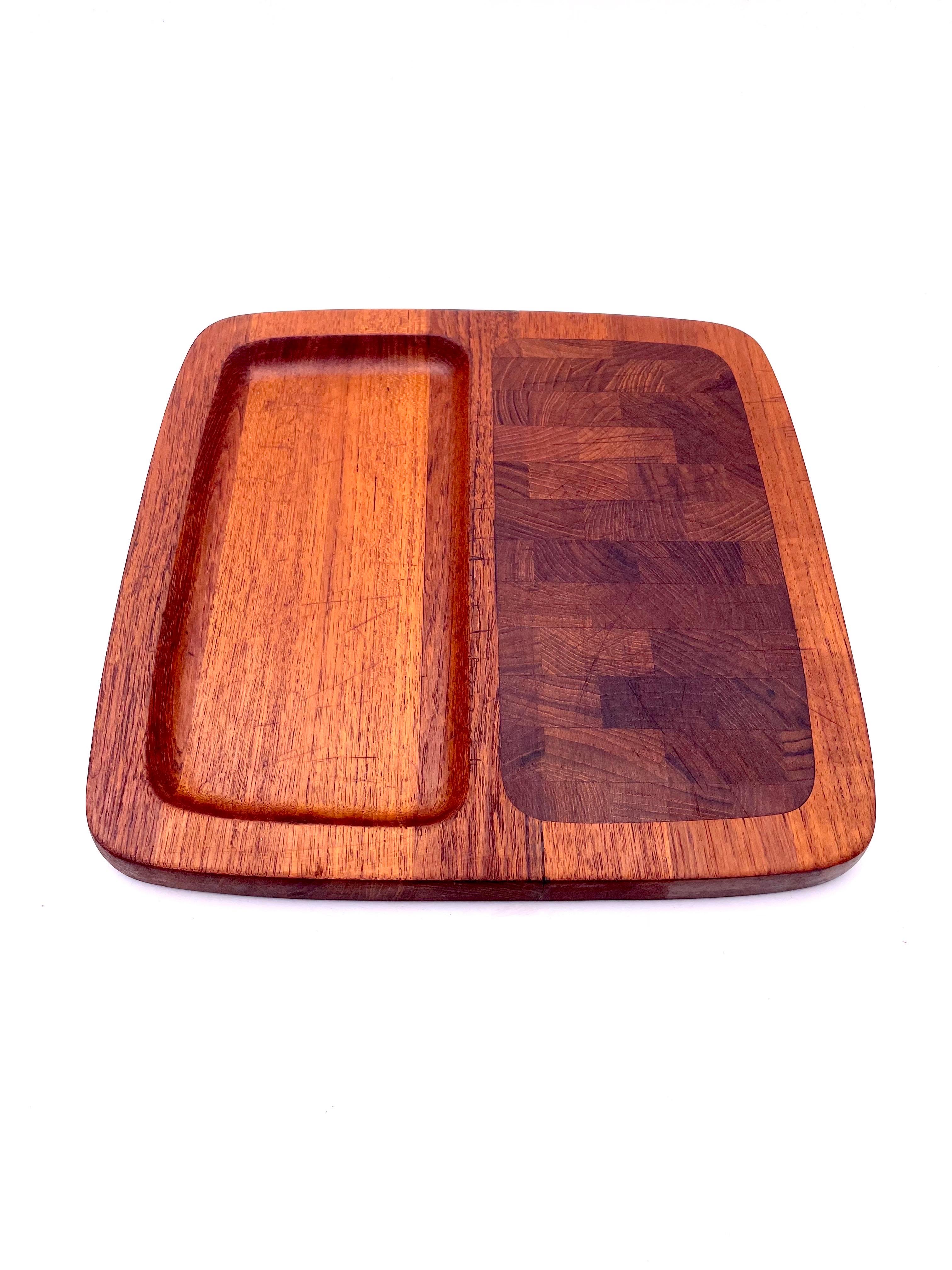 Scandinavian Modern Danish Modern Solid Teak Cheese and Crackers Tray by Dansk Quistgaard For Sale