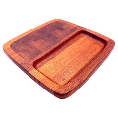 Danish Modern Solid Teak Cheese and Crackers Tray by Dansk Quistgaard