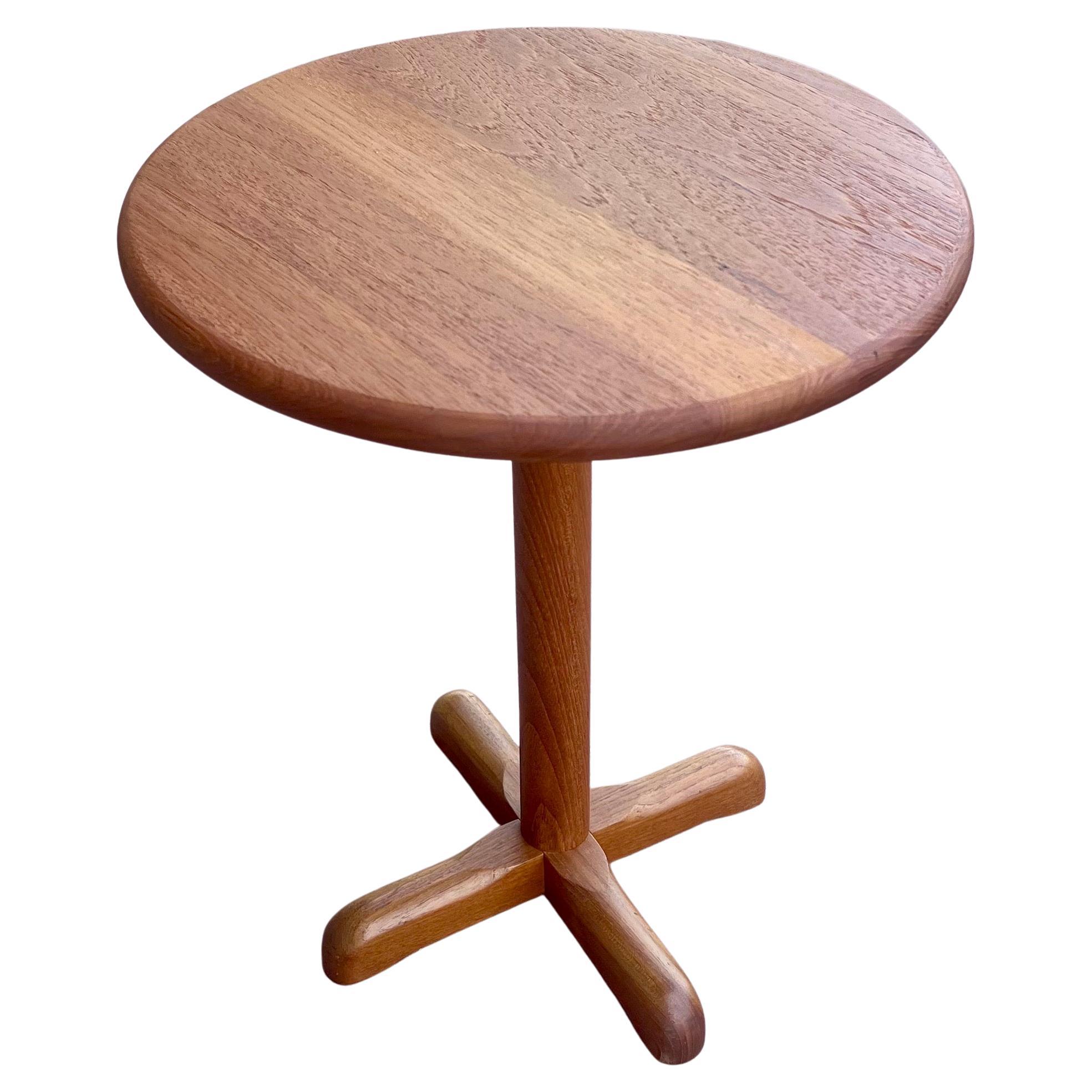 Scandinavian Modern Danish Modern Solid Teak Cocktail Small Pedestal Round table