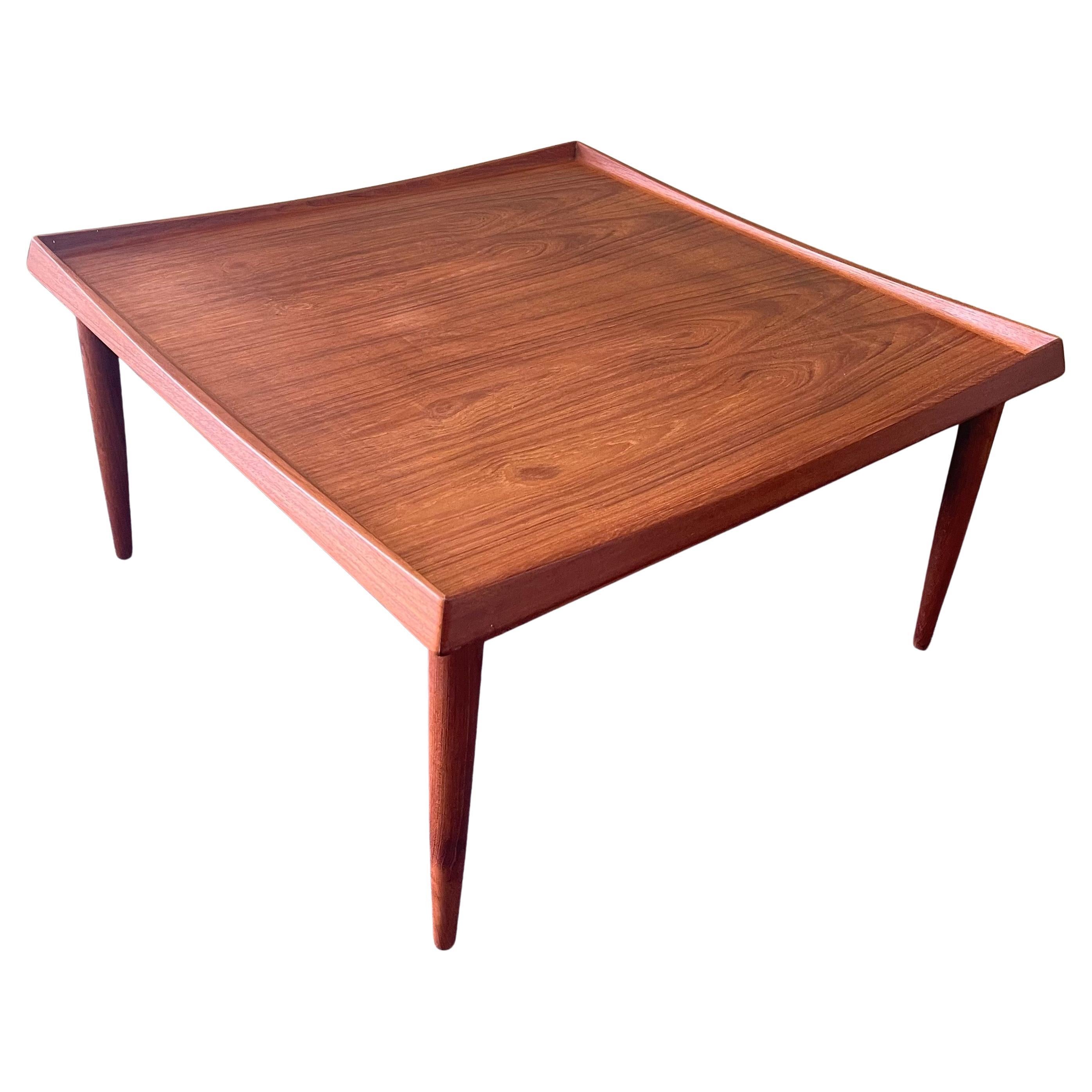 Danish Modern Solid Teak Coffee Table by Moredo For Sale 6